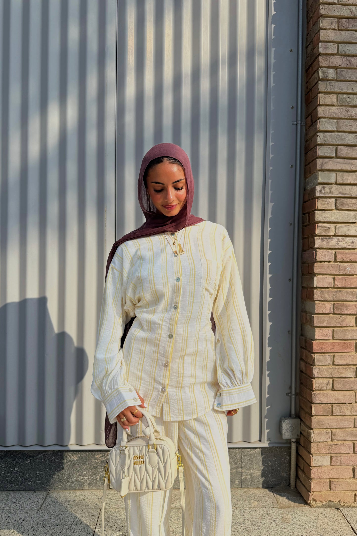 Nayla & Lana set in Lemon stripes