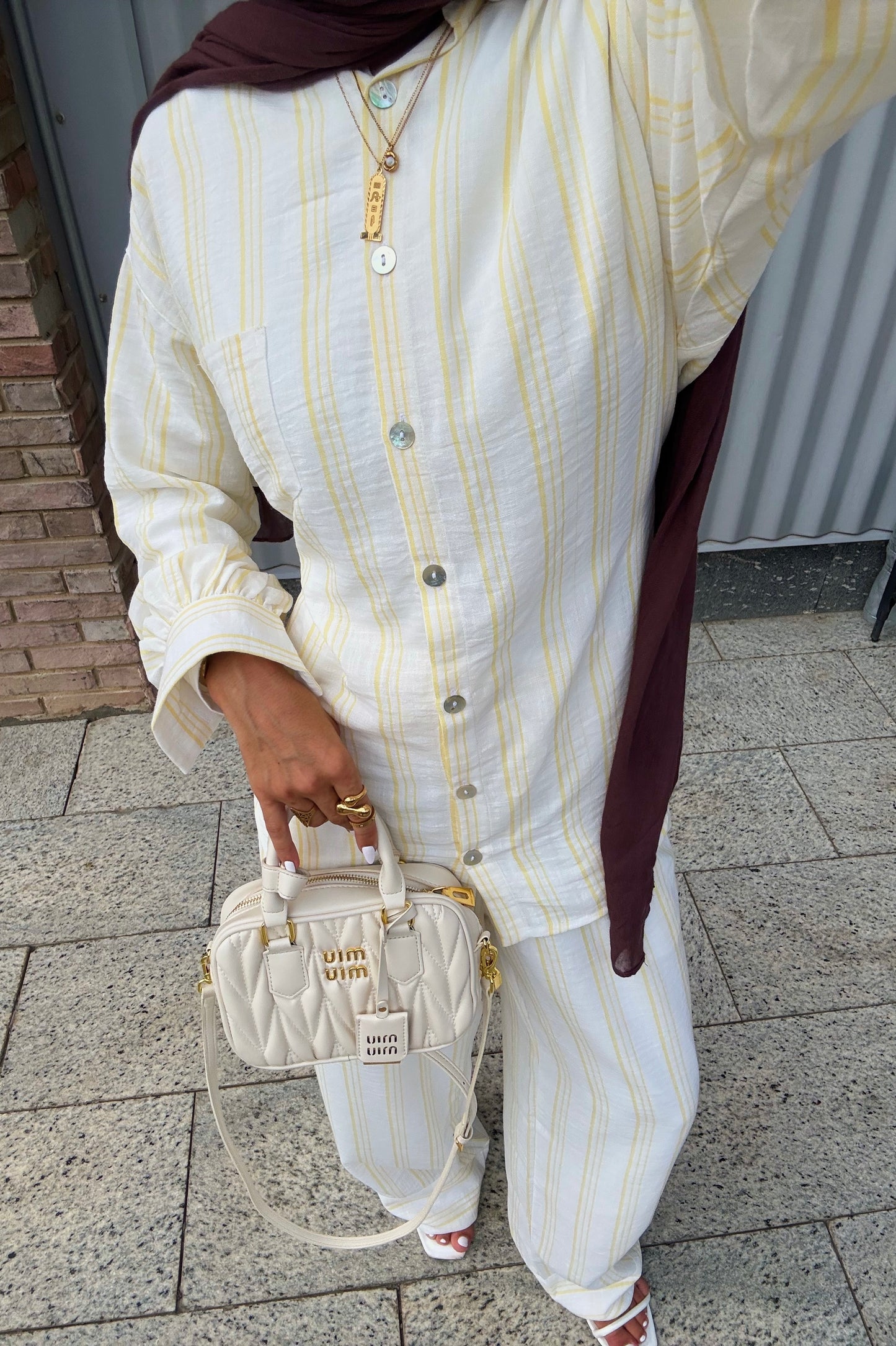 Nayla & Lana set in Lemon stripes