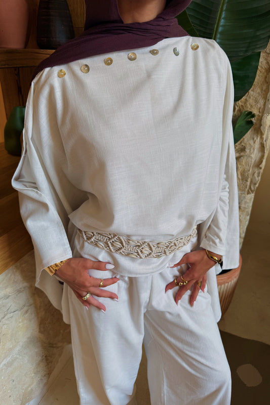 Luna cape in ice white