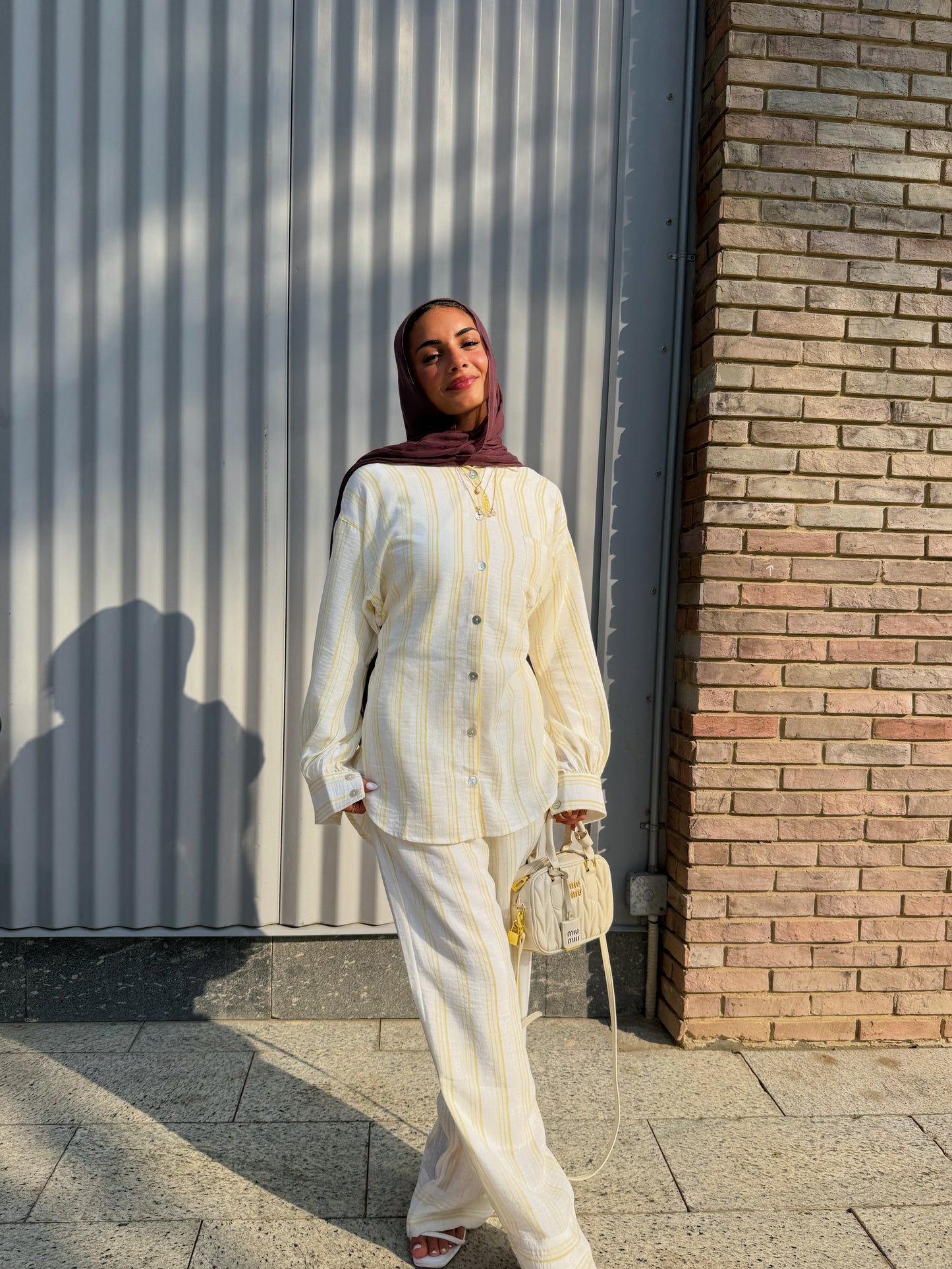 Nayla shirt in Lemon stripes