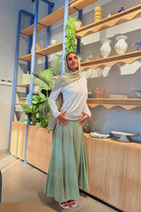 Elyanna lined skirt in matcha