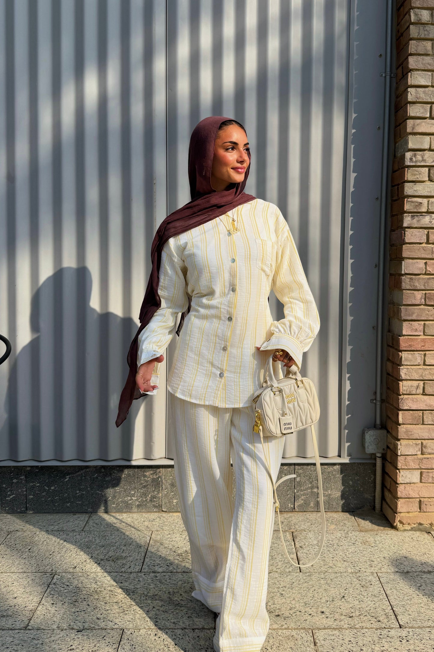 Nayla & Lana set in Lemon stripes