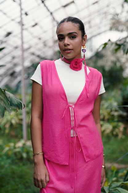 Laia Vest in Fuschia