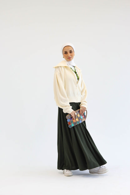 Elyanna lined skirt in olive