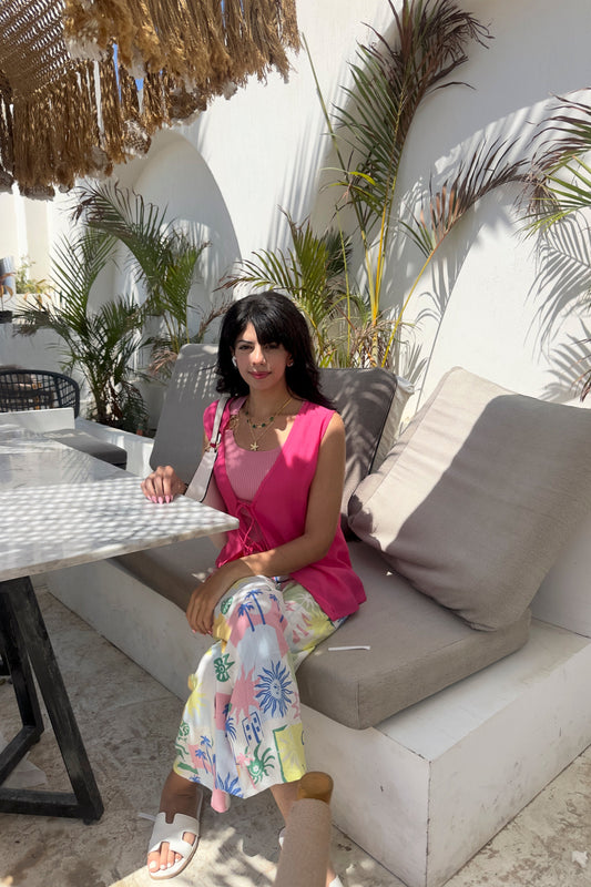 Laia Vest in Fuschia