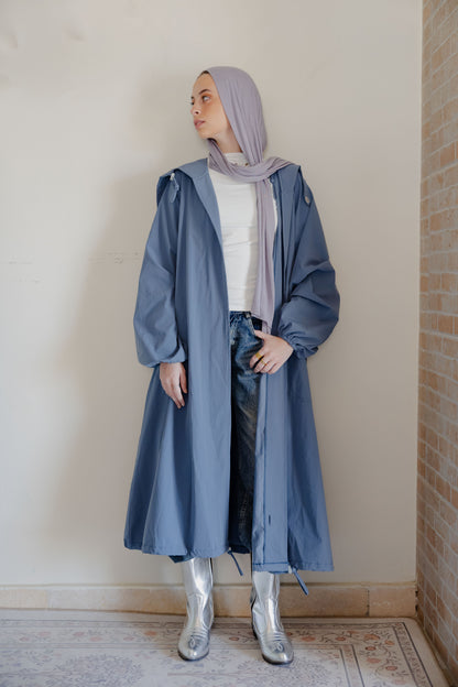 Aria waterproof coat in Denim blue