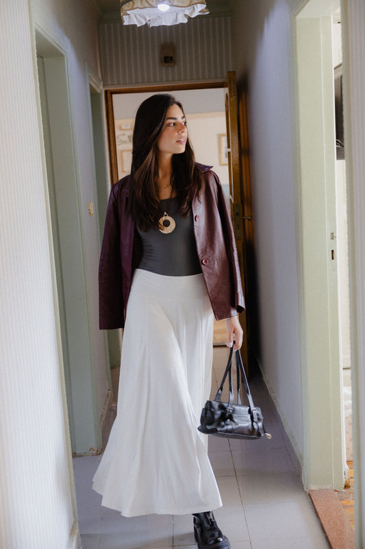 Elyanna lined skirt in ice white