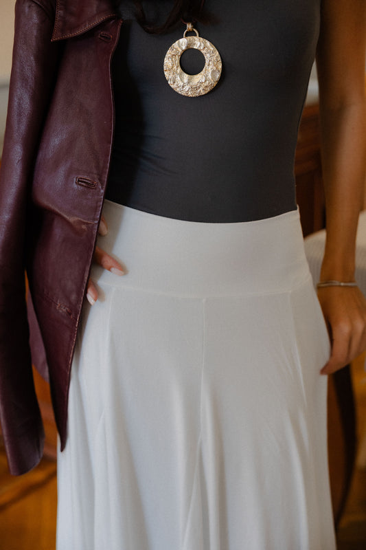 Elyanna lined skirt in ice white