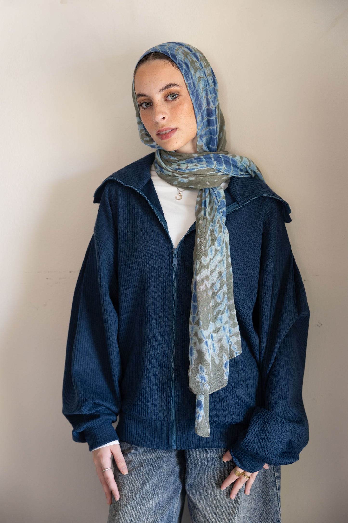 Aura jacket in Midnight green