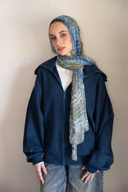 Aura jacket in Midnight green