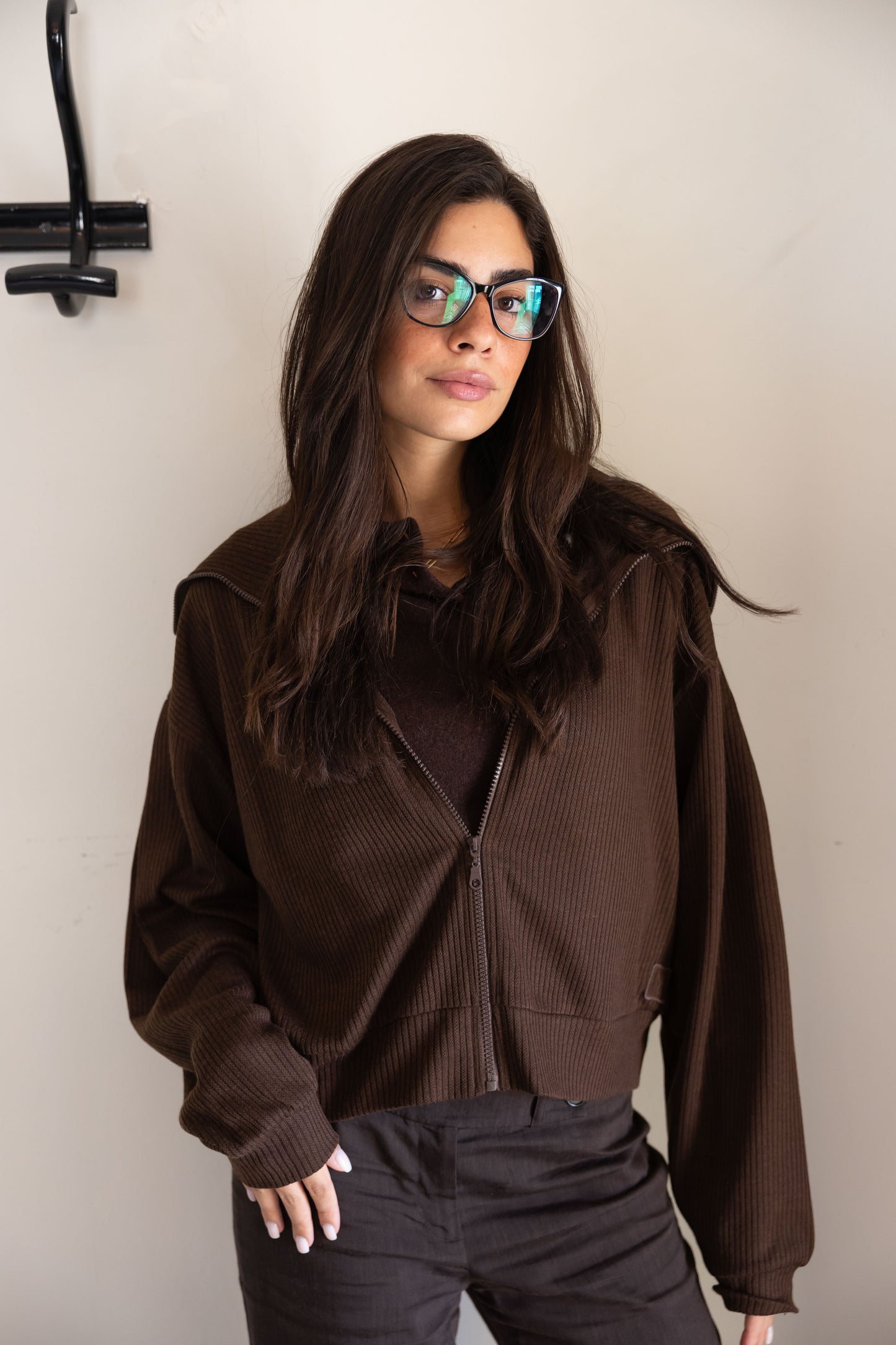 Aura jacket in chocolate