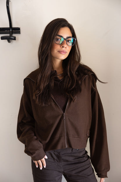 Aura jacket in chocolate