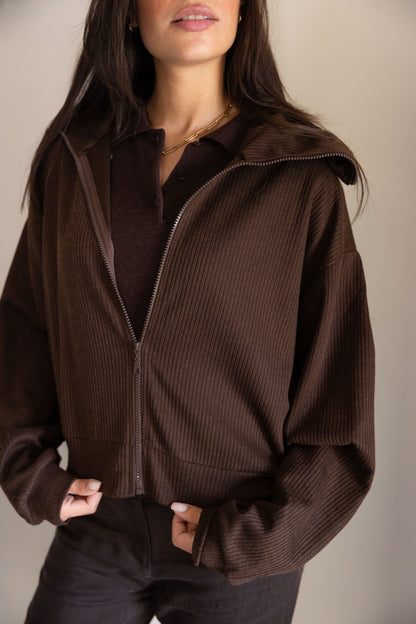 Aura jacket in chocolate