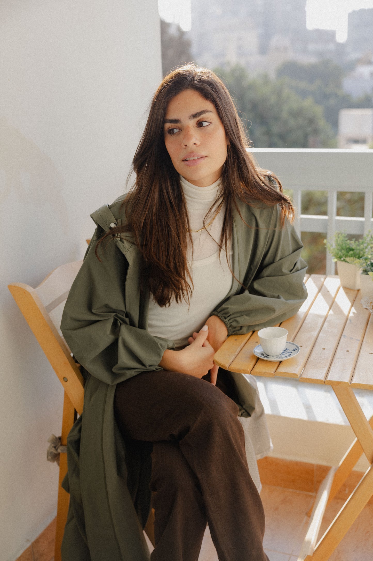 Aria waterproof coat in olive