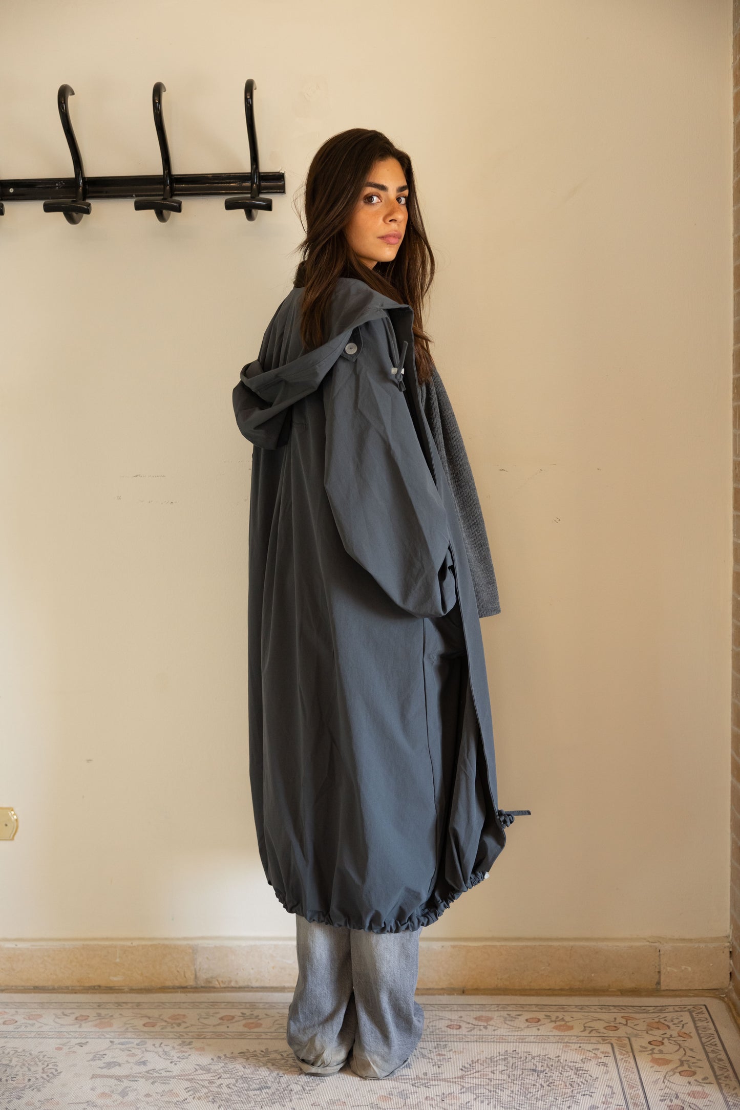 Aria waterproof coat in Steel