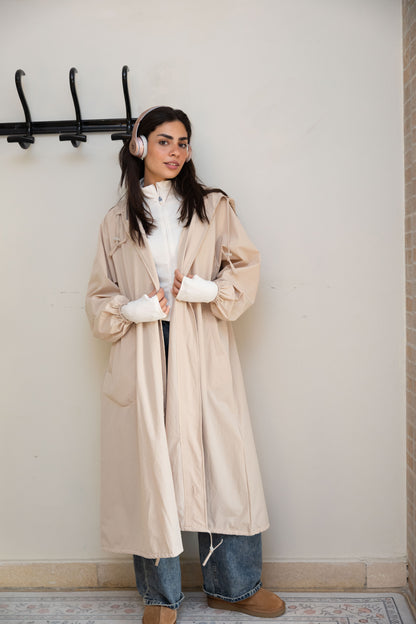 Aria waterproof coat in Almond