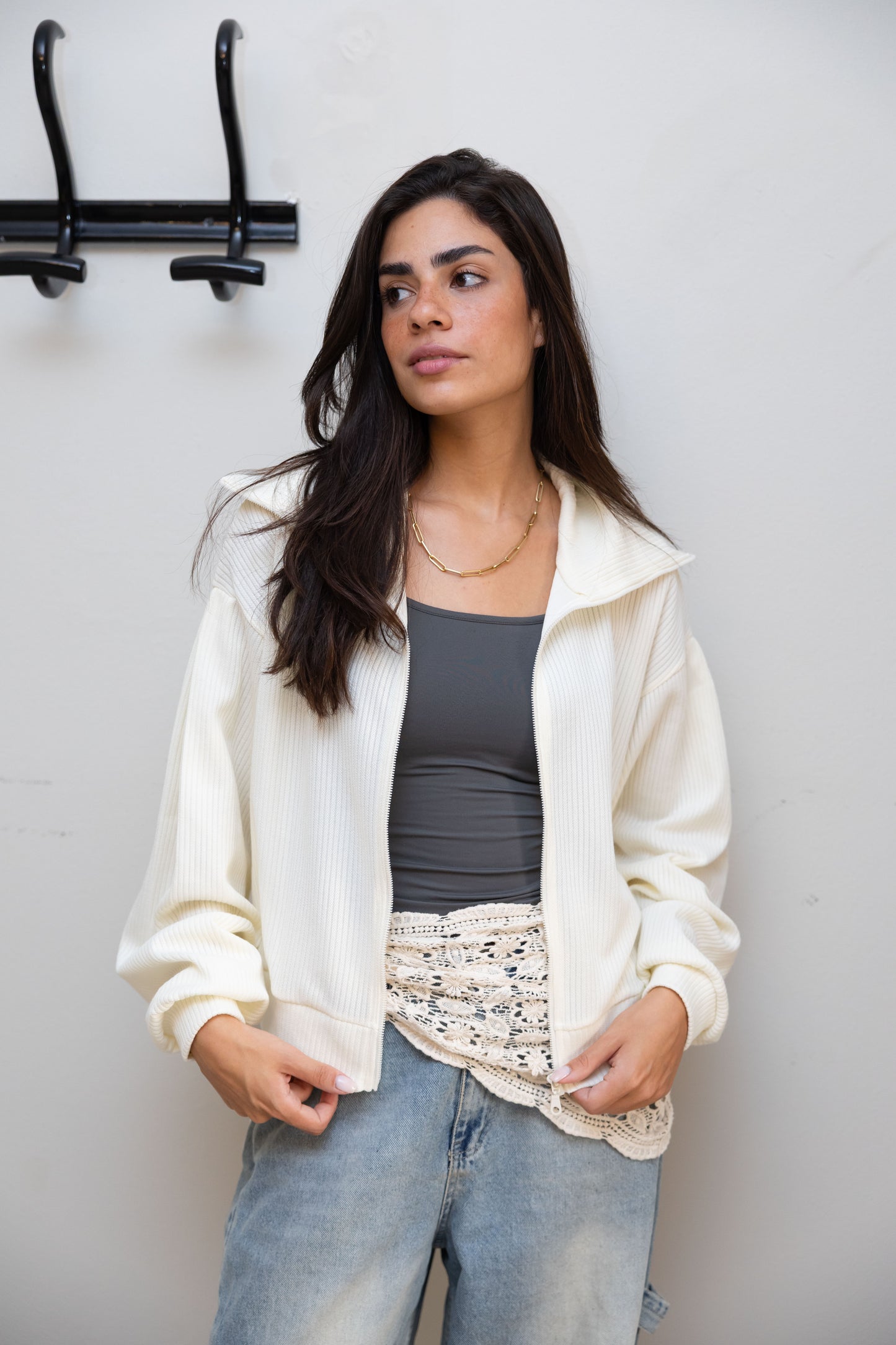 Aura jacket in coconut white