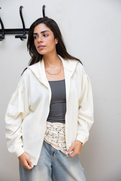 Aura jacket in coconut white