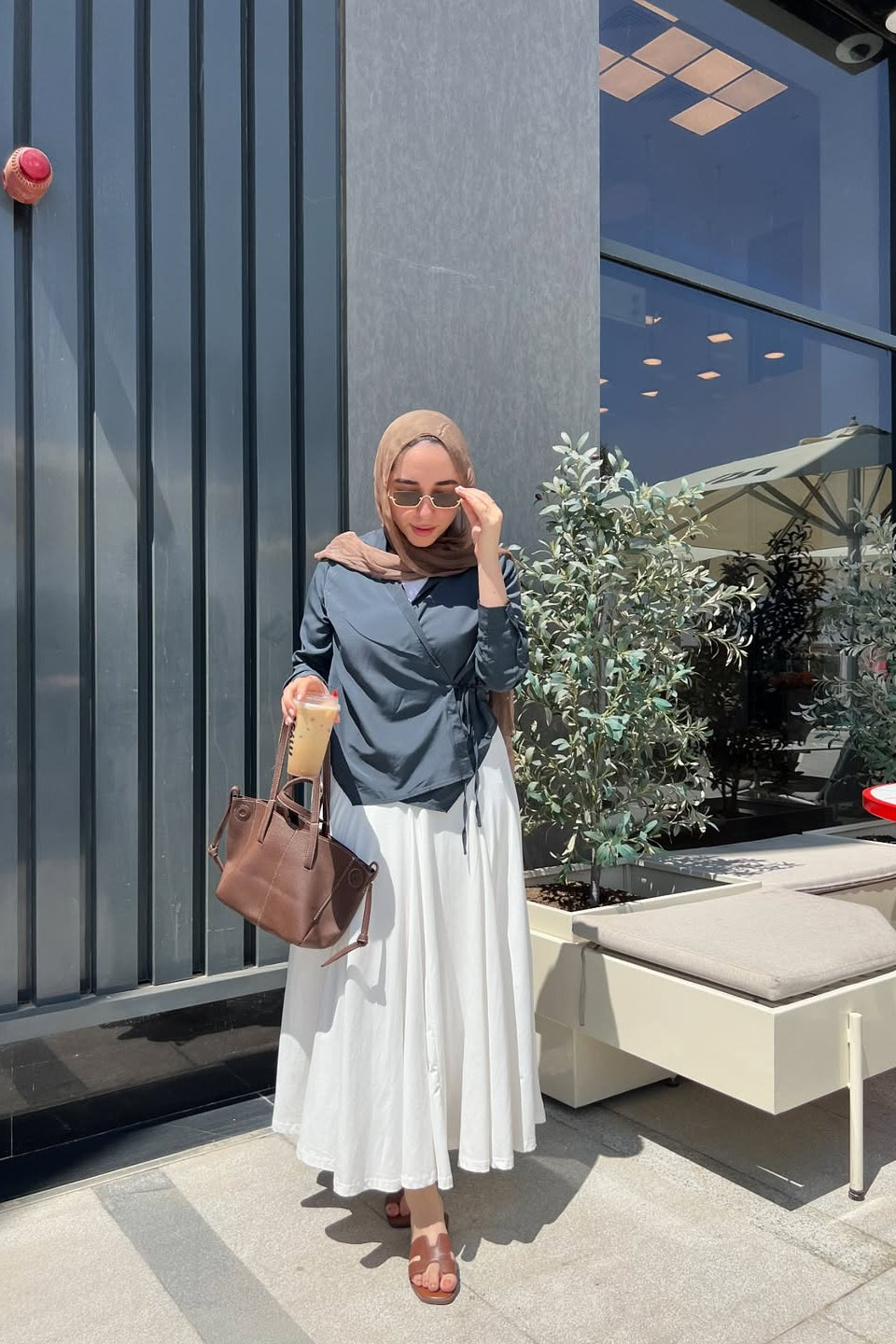 Elyanna lined skirt in ice white