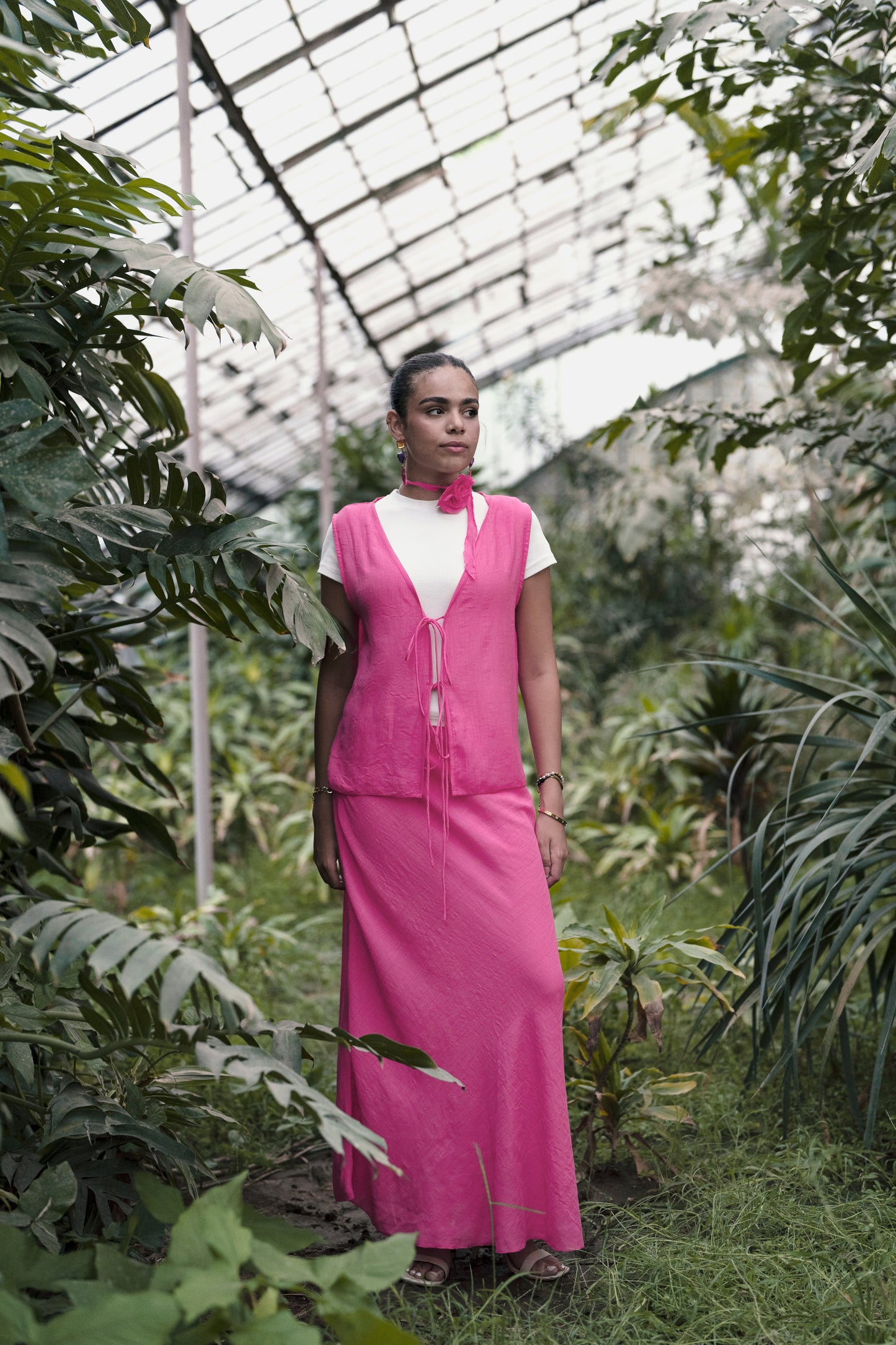 Laia Vest in Fuschia